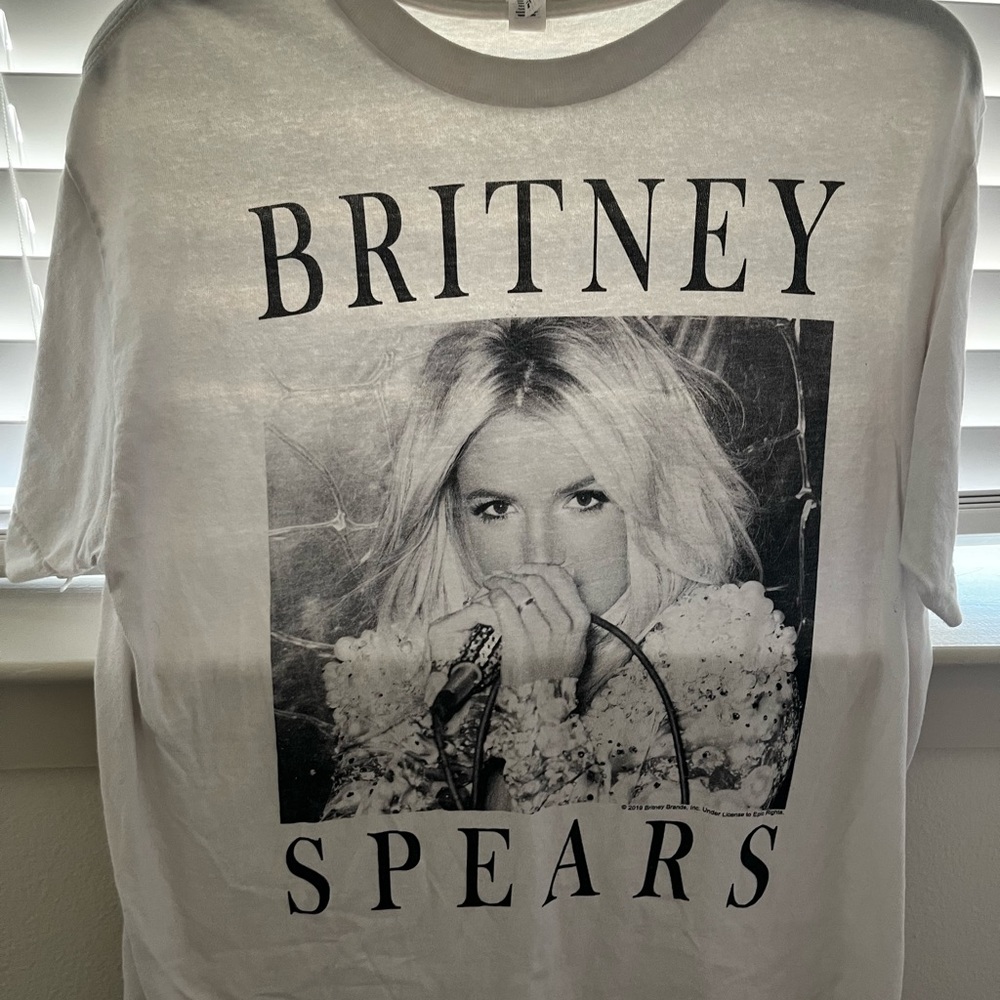 Alstyle White Graphic Tee - Britney Spears